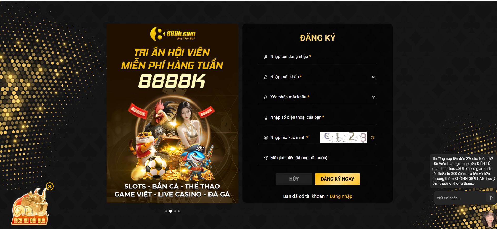 Quy định về đăng ký tài khoản hội viên tại nhà cái 888B