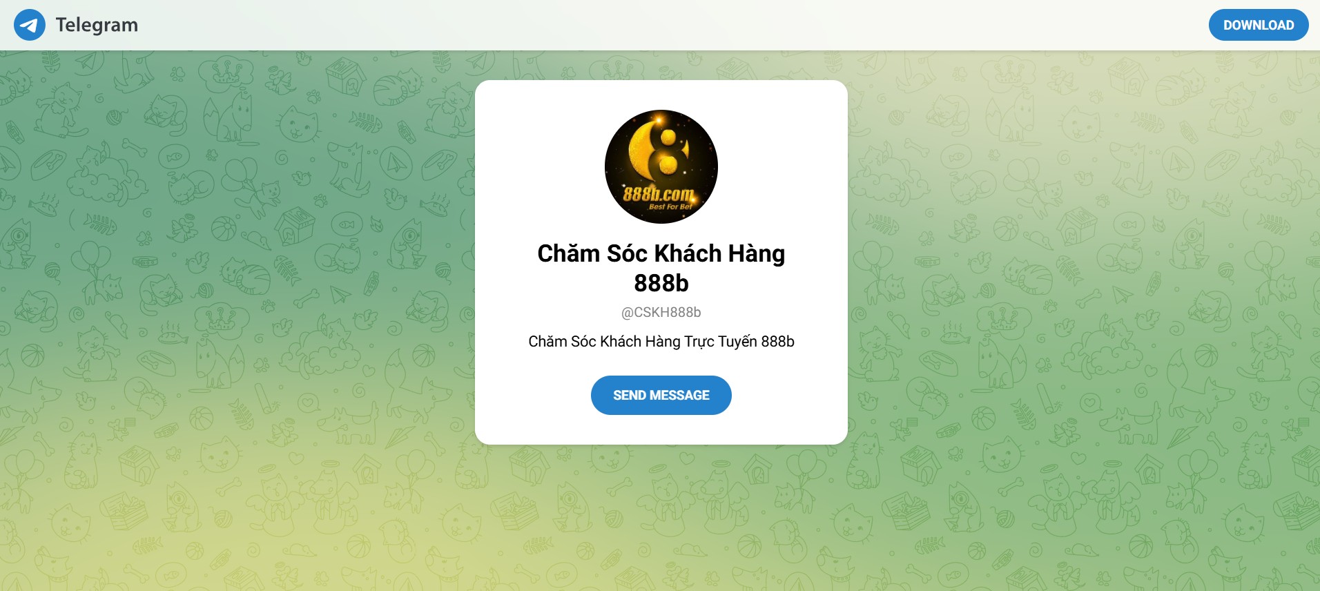 Liên hệ với nhà cái 888B thông qua kênh Telegram chính thức